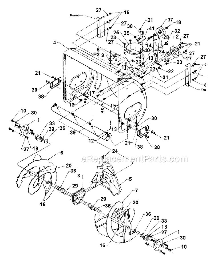Page A Diagram and Parts List for 315E753F401 1995 Yard Man Snow Blower